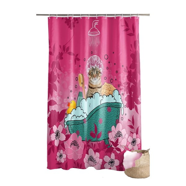 Tenda da doccia 180x200 cm Chatibulle - douceur d'intérieur