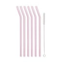 Set di 6 cannucce in vetro rosa, lunghezza 23 cm - Vialli Design