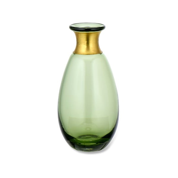 Vaso in vetro verde, altezza 14 cm Miza - Nkuku