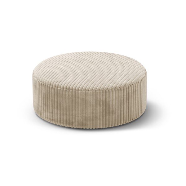 Poggiapiedi beige con rivestimento in velluto a coste Dia – Micadoni 