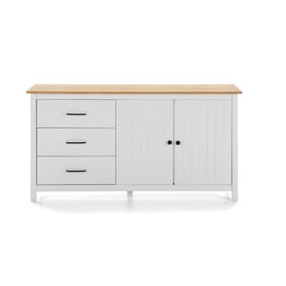 Cassettiera bassa bianca in legno di pino 150x80 cm Miranda - Marckeric
