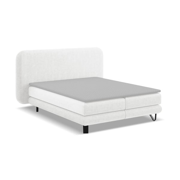 Letto boxspring bianco 140x200 cm Ilima - Makamii