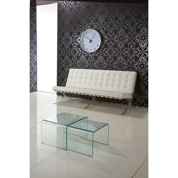 Tavolini in vetro in set da 2 44,5x49 cm Cristal - Tomasucci-image-1