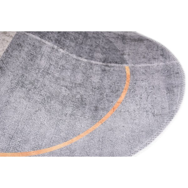 Tappeto lavabile grigio 60x100 cm Oval - Vitaus-image-2