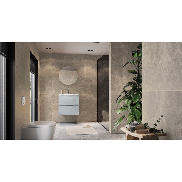 Mobile da lavabo grigio lucido da appendere 61x61 cm Celano – Germania-image-1