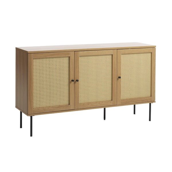 Cassettiera bassa effetto rovere colore naturale 140x80 cm Pensacola - Unique Furniture-image-4