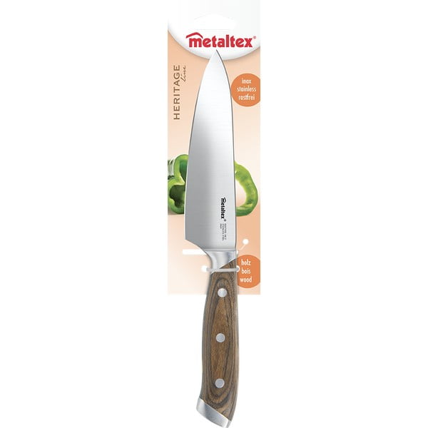 Coltello da chef in acciaio inox Heritage - Metaltex-image-1