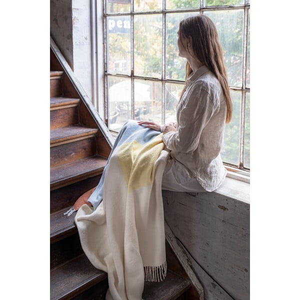 Coperta gialla-azzurra 125x190 cm Brick - Mette Ditmer Denmark-image-3