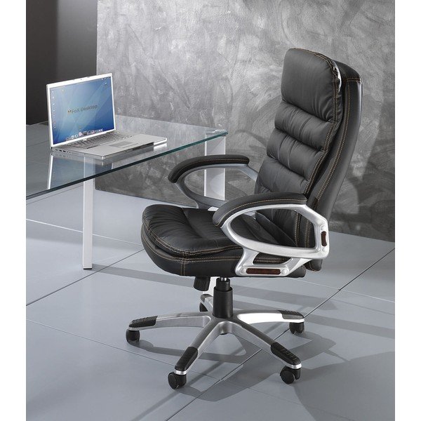 Sedia da ufficio nera in similpelle Master – Tomasucci-image-1