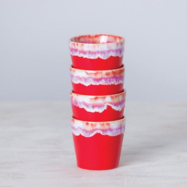 Tazza da espresso in gres rosso e bianco, 90 ml Grespresso - Costa Nova-image-1