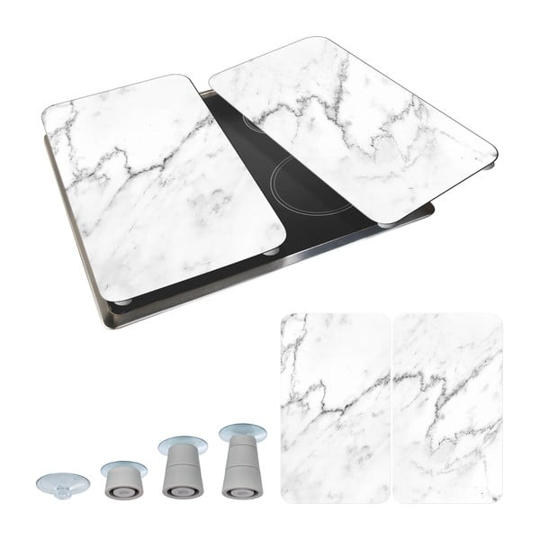 Set di 2 copri stufe in vetro, 52 x 30 cm Marble - Wenko-image-2
