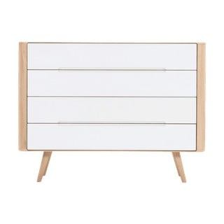 Cassettiera in rovere Due, 120 x 42 x 90 cm Ena - Gazzda