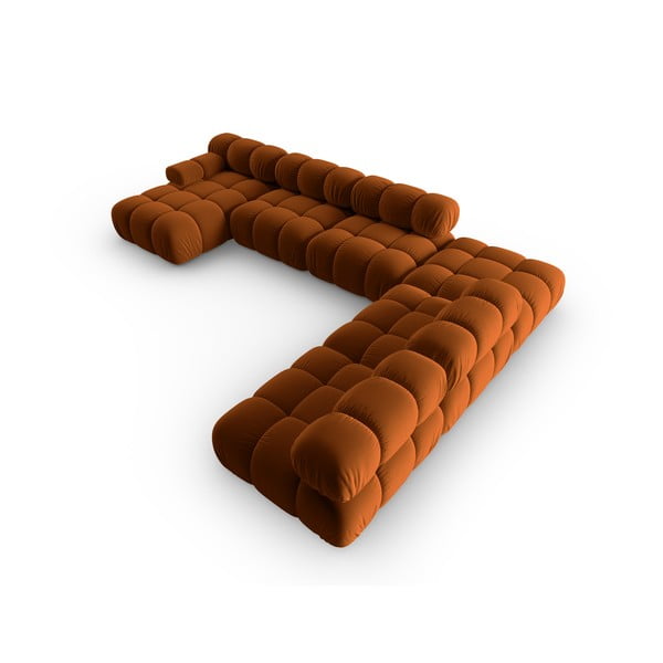 Divano in velluto arancione 379 cm Bellis - Micadoni Home-image-4
