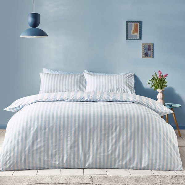 Set copripiumino e federa bianco/blu per letto singolo 135x200 cm Stripe Tease – Sassy B-image-3