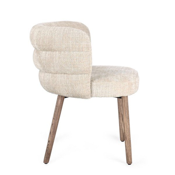 Sedia da pranzo beige in imbottito Ilma – Bizzotto-image-3