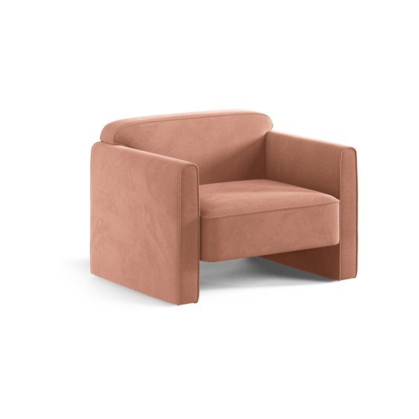 Poltrona rosa con rivestimento in velluto Abby – Micadoni 