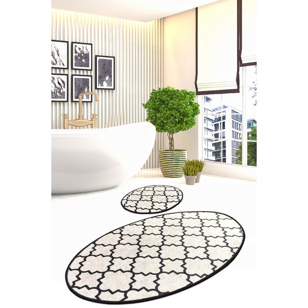 Set di 2 tappetini da bagno ovali Rustico - Foutastic-image-1