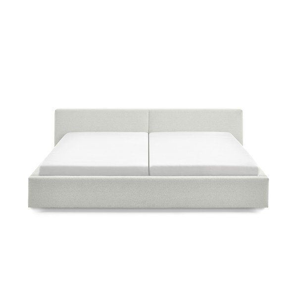Letto matrimoniale imbottito bianco con contenitore con rete inclusa 200x240 cm Cube – Meise Möbel-image-4