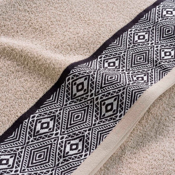 Asciugamano beige in spugna di cotone 90x150 cm Esteban - douceur d'intérieur-image-2