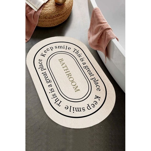 Tappetino da bagno in velluto crema 60x100 cm - Mila Home-image-1