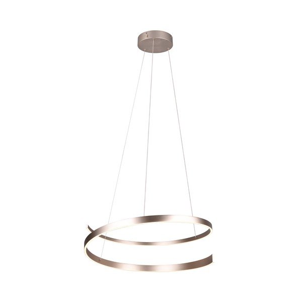 Apparecchio a sospensione LED grigio con comando vocale/app mobile con paralume in metallo ø 75 cm Cinardi - CINQUE-image-2