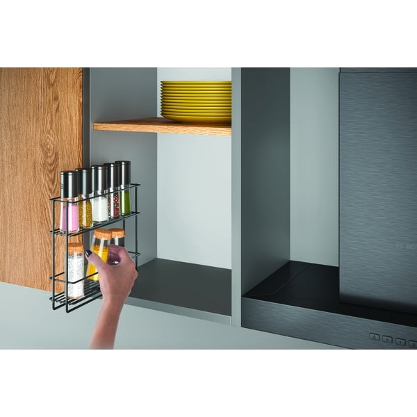 Mensola estraibile nera per spezie Lava - Metaltex-image-1