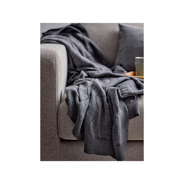 Coperta grigia a maglia 130x170 cm Gentle - Södahl-image-2