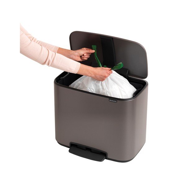 Cestino per la spazzatura in acciaio grigio con pedale 36 l Bo – Brabantia-image-3