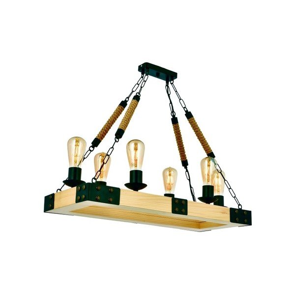 Lampada a sospensione in carpino Alara Natural Sıralı 6lı - Beacon