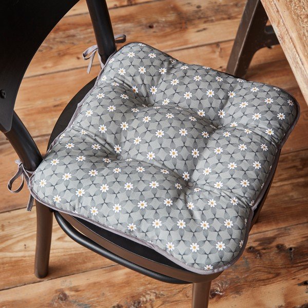 Cuscino di seduta in cotone grigio Purity - Cooksmart ®-image-1