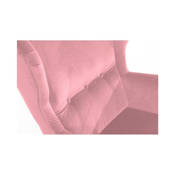 Poltrona rosa con gambe marrone chiaro Clint Suede - Max Winzer-image-3