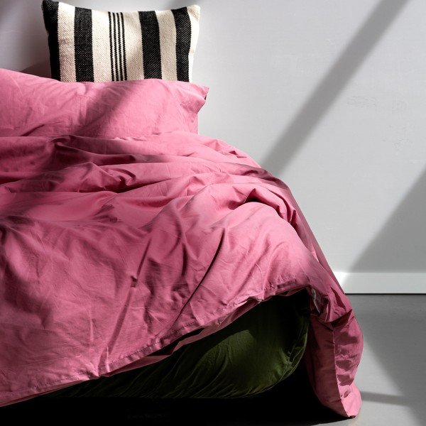 Copripiumino in cotone rosa scuro per letto matrimoniale 200x200 cm Basic - Happy Friday-image-4
