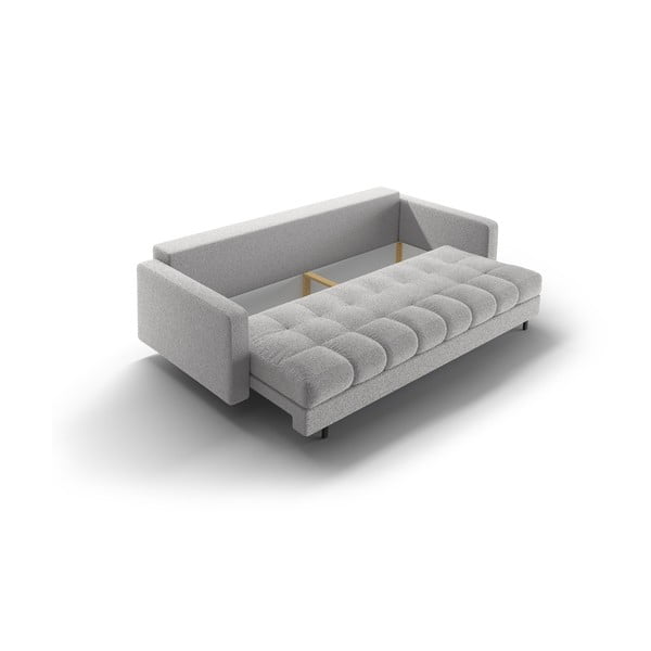 Divano grigio chiaro allungabile/con contenitore con rivestimento in bouclé 222 cm Bali – Cosmopolitan Design-image-4