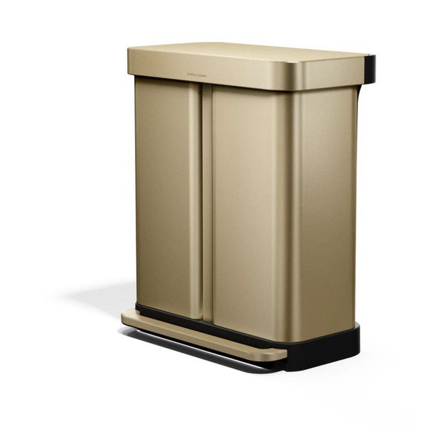 Cestino per la spazzatura oro opaco in acciaio per raccolta differenziata/con pedale 34+24 l – simplehuman