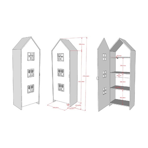 Armadio per bambini giallo e azzurro 115x171,5 cm CASAMI BRUGES - Vipack-image-3