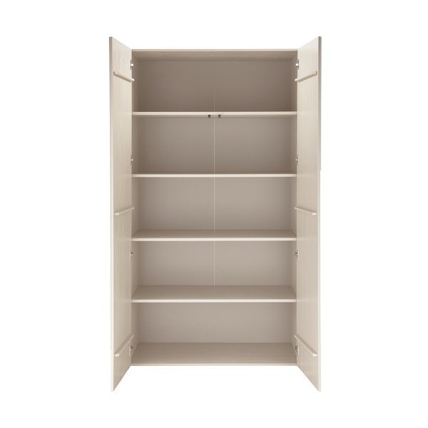 Armadio grigio chiaro in pino massiccio 110x200x57 cm Rain – WOOOD-image-3