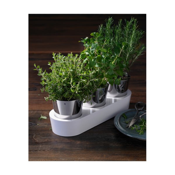 Set di 3 vasi in metallo per erbe aromatiche/auto-irrigazione ø 11 cm - WMF-image-3
