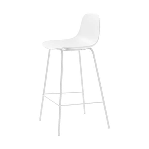 Sgabello da bar bianco in plastica (altezza della seduta 67,5 cm) Whitby – Unique Furniture-image-1