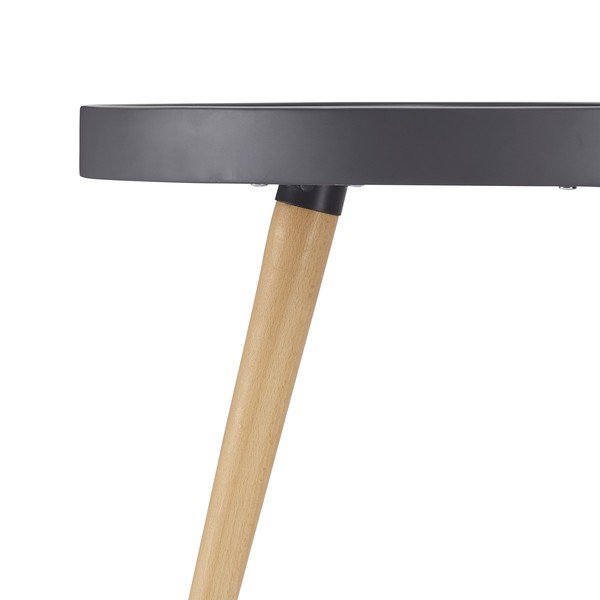 Tavolino grigio con gambe in faggio, Ø 50 cm Opus - Furnhouse-image-2