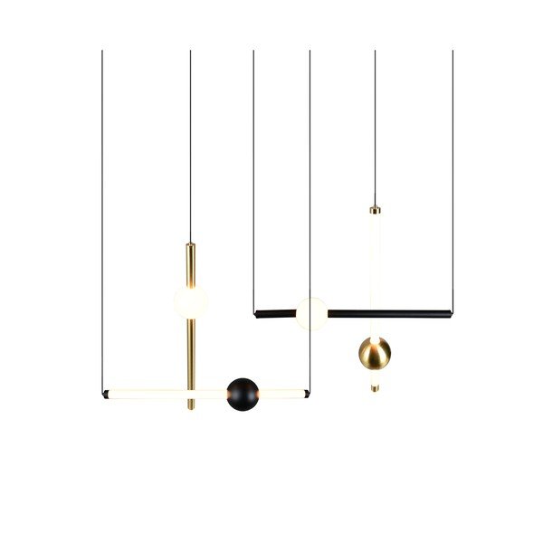 Lampadario LED nero/dorato con intensità regolabile Melita – Trio-image-4