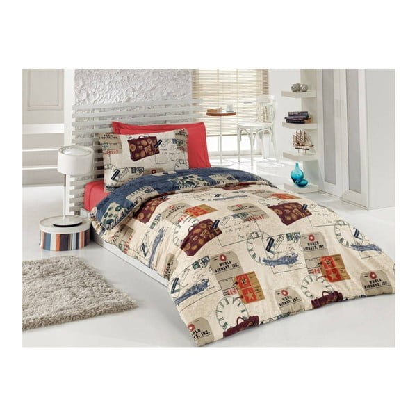 Biancheria da letto con lenzuolo per letto singolo Travel, 160 x220 cm - Mijolnir