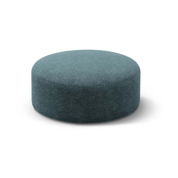 Poggiapiedi color petrolio con rivestimento in bouclé Dia – Micadoni 