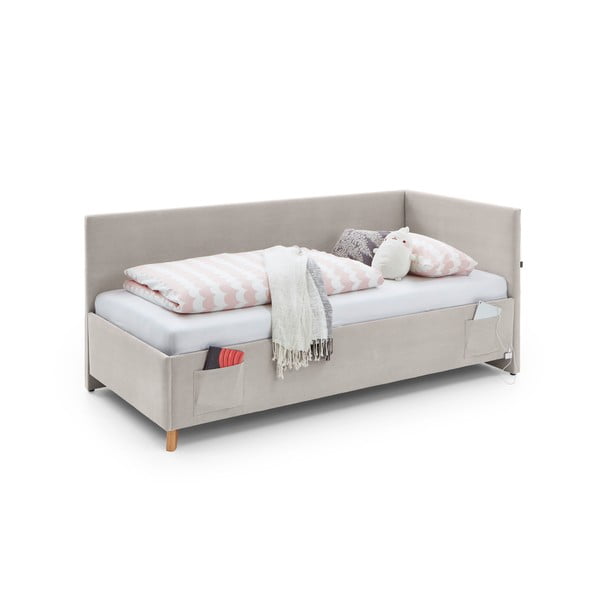 Letto da bambini con sponde beige imbottito rete non inclusa 120x200 cm Cool – Meise Möbel-image-2