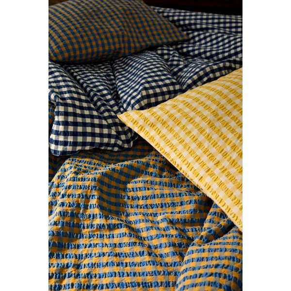 Biancheria da letto in crêpe giallo e blu per letto singolo 140x200 cm Bæk&Bølge - JUNA-image-4