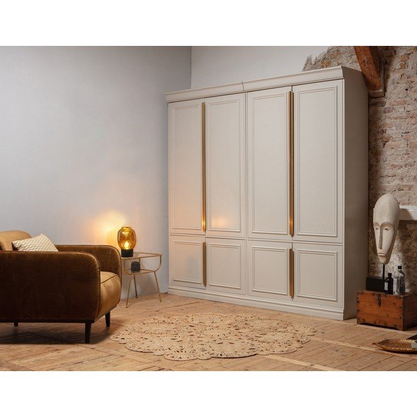 Armadio grigio chiaro in pino massiccio 110x215x44 cm Organize – WOOOD-image-1