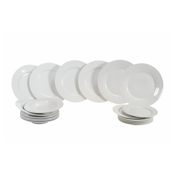Set di 18 pezzi di piatti in porcellana bianca Simple - VDE Tivoli 1996