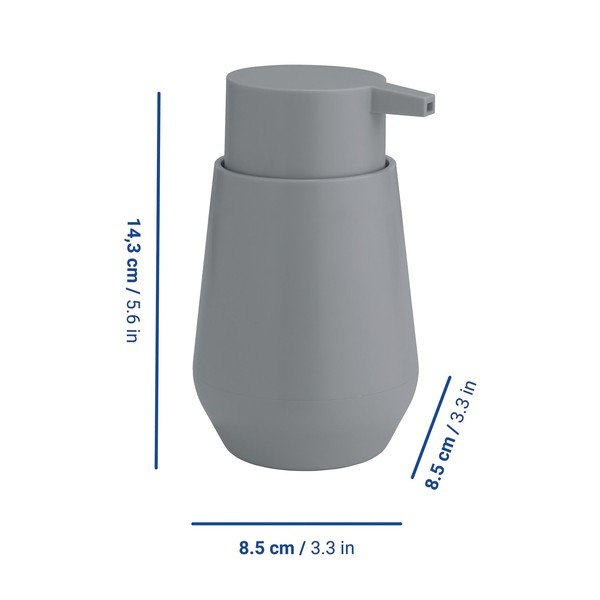 Dispenser per sapone grigio in plastica 360 ml Vara – Allstar-image-1