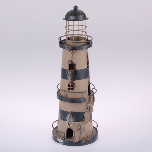 Kovový závěsný svícen Blue Lighthouse, 32 cm