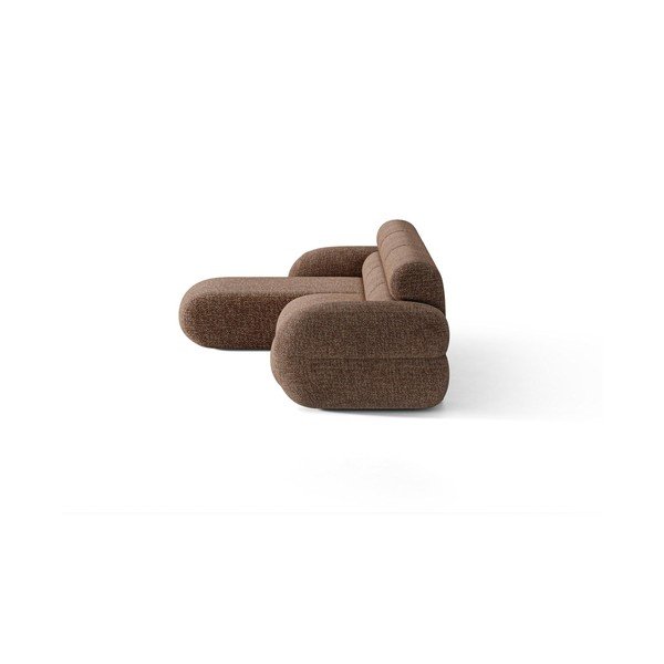 Divano angolare marrone (con penisola a sinistra/con chaise lounge) con rivestimento in ciniglia Neo – Micadoni -image-2