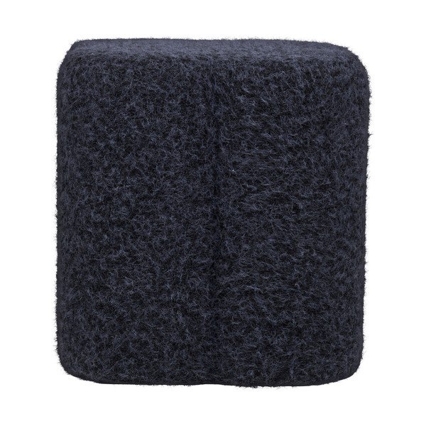 Poggiapiedi blu scuro con rivestimento in bouclé Durban – House Nordic-image-3